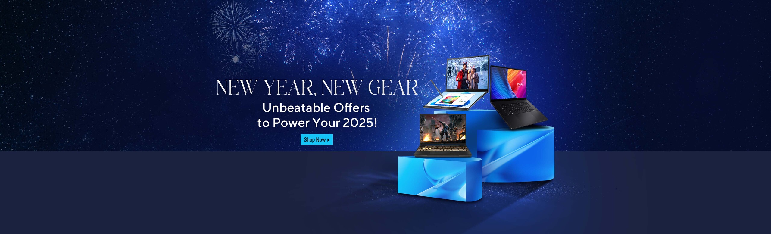 Image of 3 laptops New Year, New Gear Start 2025 with a Bang.  Exclusive deals to kickstart the year!  Shop Now